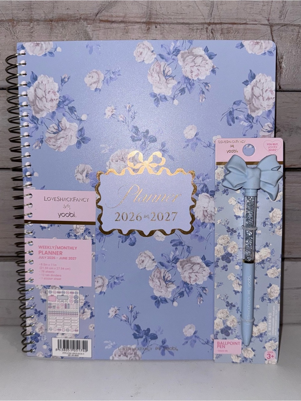 LoveShackFancy × Target - Yoobi Everblooming Rosettes Monthly Planner & Pen Set